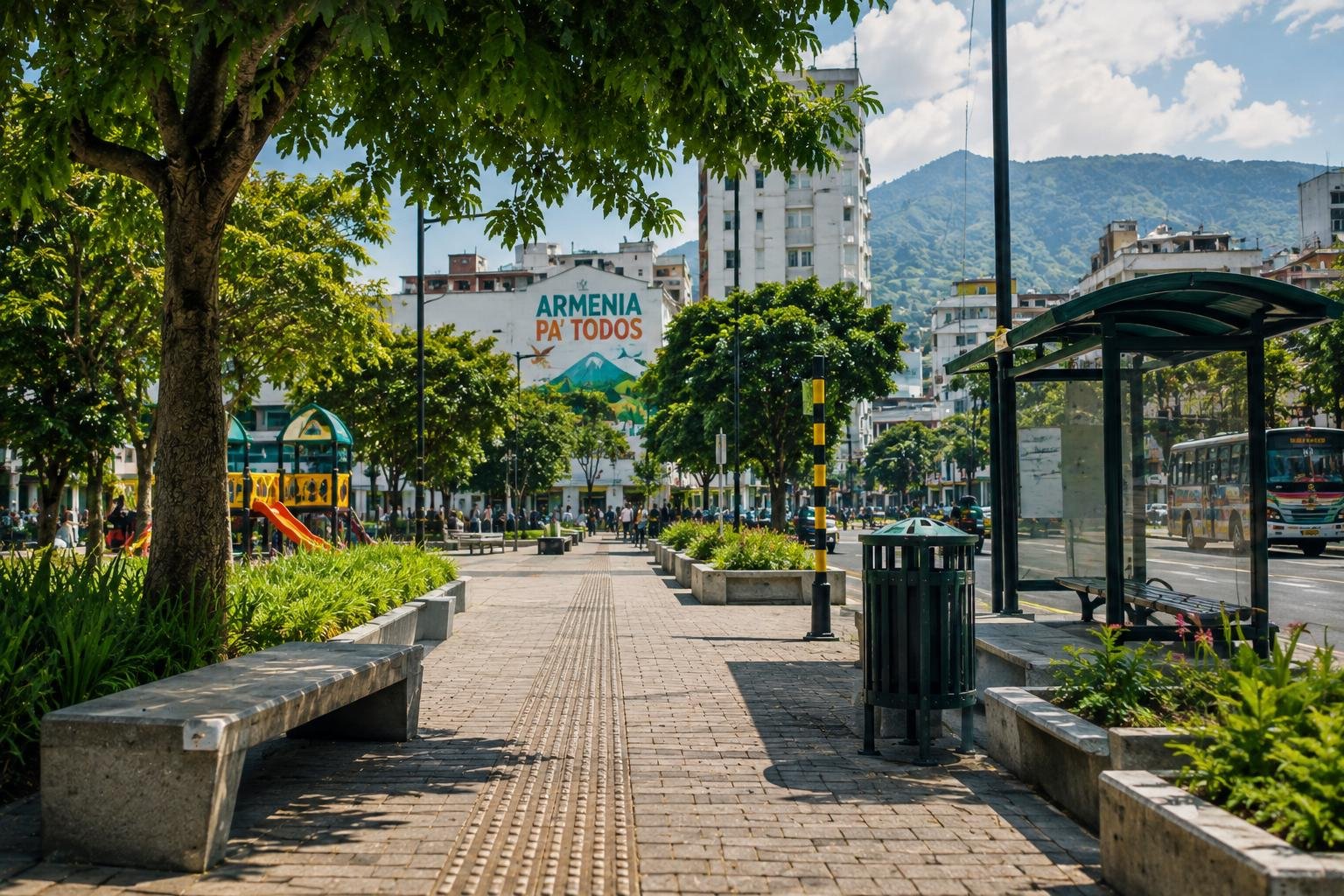 Reporte anónimo sobre escombros abandonados junto a un parque