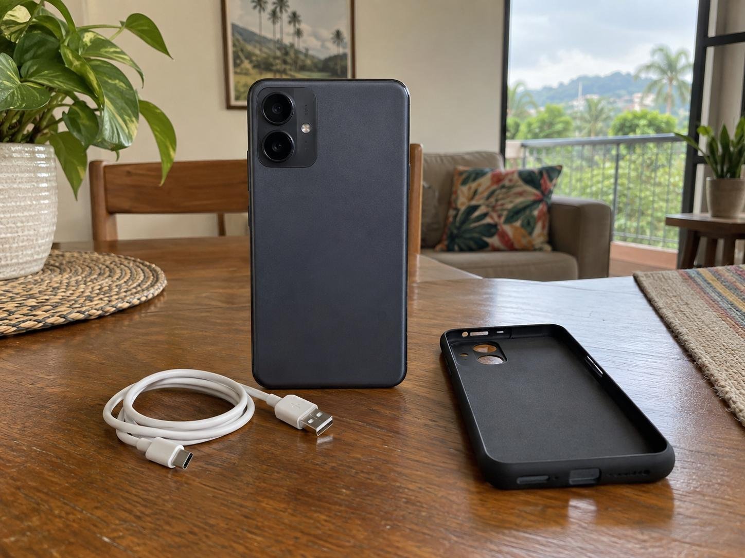 Celular de 128 GB con estuche protector